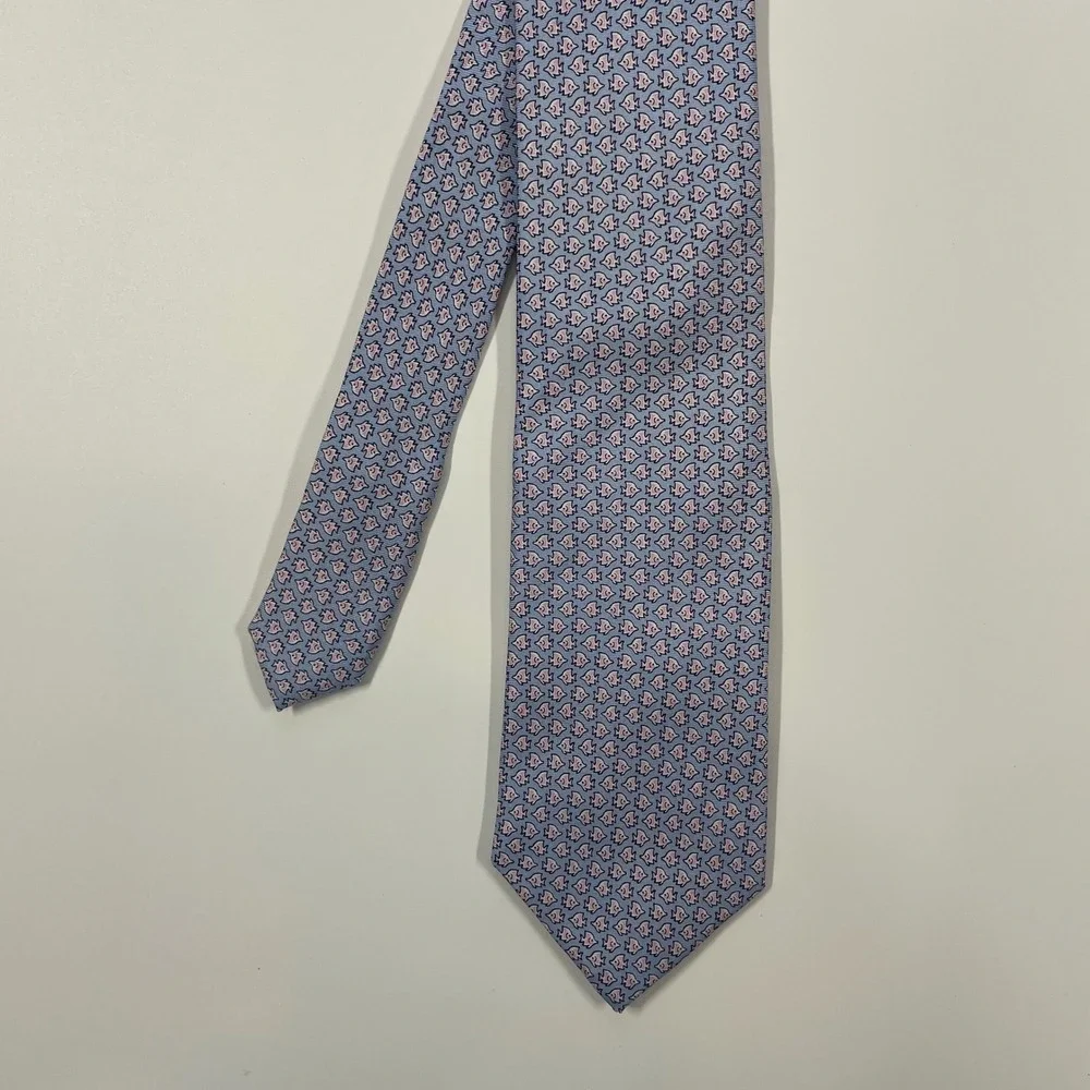 Club Room Blue Pink Fish Novelty Silk Necktie Mens One Size